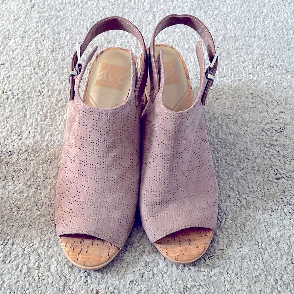 Brown DV8 wedges with cork heel